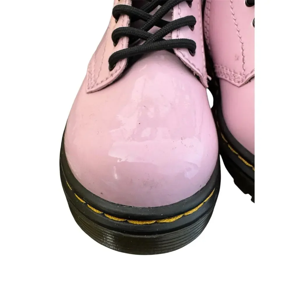 Dr. Martens 1460 T Little Girls Size 8 Toddler Pink Patent Leather Lace Up Boots